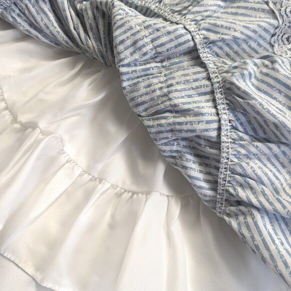 Vintage Dress Girls Size 18m Blue Stripe Full Circle Party - Picture 7 of 8